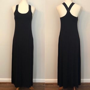 Athleta black jersey racerback dress